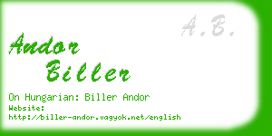 andor biller business card